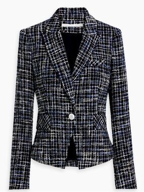 $698 Veronica Beard Hosanna Multicolor Tweed Plaid Dickey Jacket Blazer Size 6